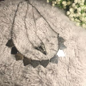 Silver tone necklaces faux diamonds